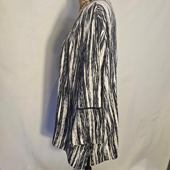 Gloria Vanderbilt Womens 3/4 sleeve Balck & White Blouse Size 3X - Picture 2 of 6